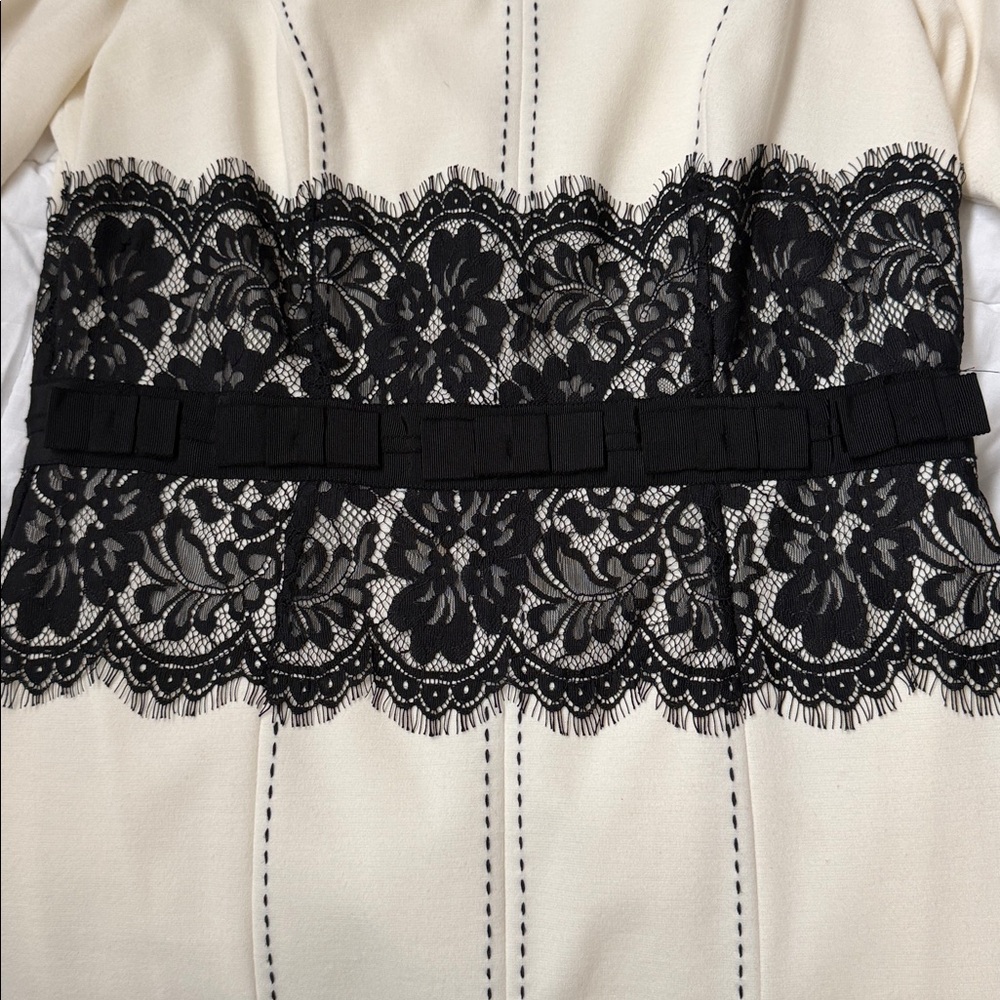 Jax Cream Midi Dress with Black Lace Waistband - Picture 4 of 4